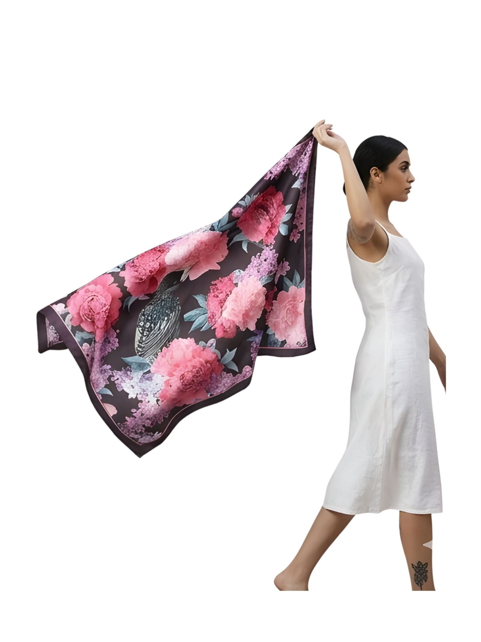 LookTrendyNow Satin Link Long Scarf For Men and Women Breathable Sun Protection (100X100 cm) pack of 1